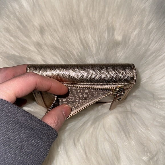 Kate Spade New York Laurel Way Petty Small Wallet in Rose Gold Saffiano Leather - Picture 10 of 10